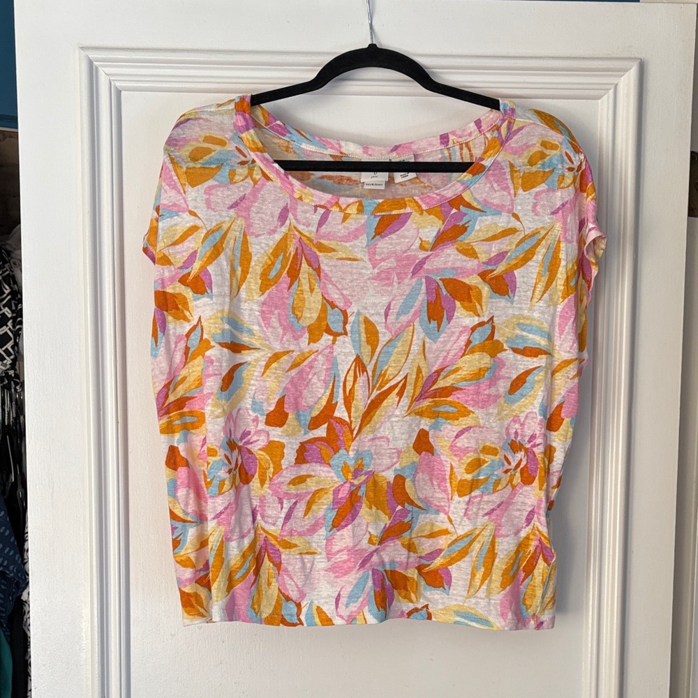Joie Multicolor Floral Short Sleeve Top
